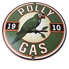 Vintage Polly Gas Porcelain Sign - Service Garage Advertisement Gasoline Sign