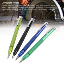 4PCS Magnetic Scribing Pens with Ruler Tungsten Carbide Scriber Marking Tool