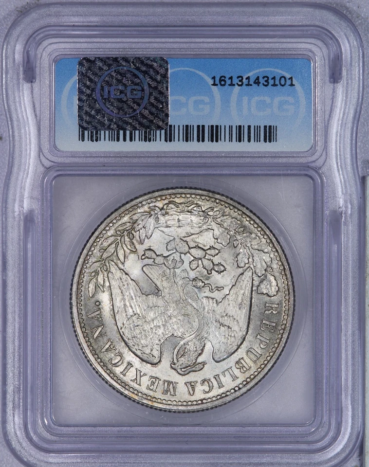 1898 Mo, AM Mexico Peso ICG MS65 Restrike - Image 2 of 4