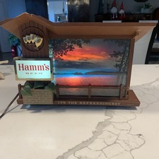 Vintage Hamms Lighted Beer Sign with Lake Scene