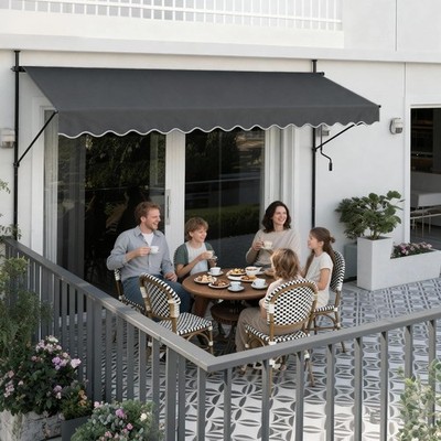 Klemmmarkise Balkon 300cm breit UV-Schutz Wetterfest Handkurbel