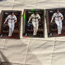 Chris Sale Lot (3) – 2 2025 Topps Chrome Base + Topps Series 2 Sepia Braves