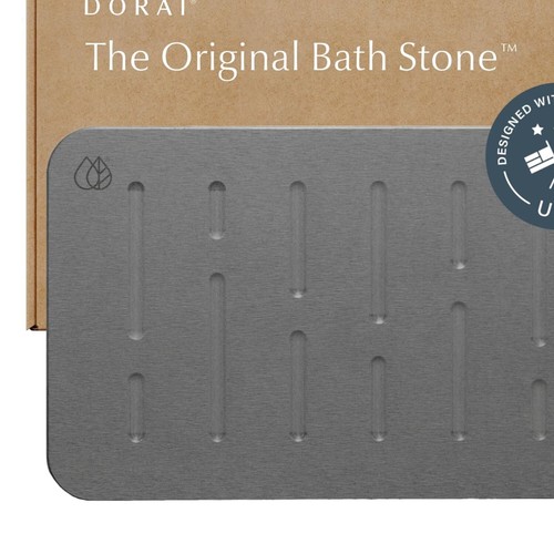 Eco-Friendly Bath Stone Mat - Stylish Rain Slate Non-Slip Bathing Comfort