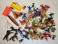 Vintage Lot of Soldiers Indians Cowboys Horses Figures Tim Mee And More