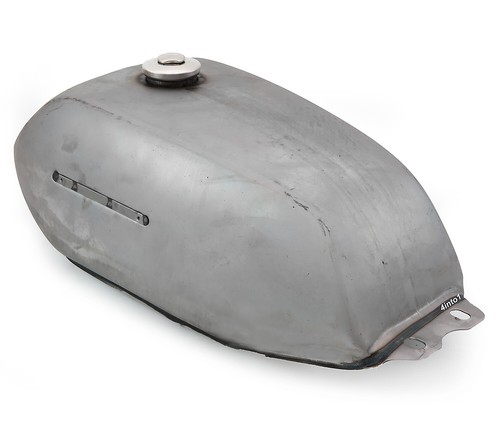 Cafe Racer Gas Tanks - Black / Raw Steel - Retro Motorcycle CHOOSE COLOR & STYLE - 第 26/114 張圖片