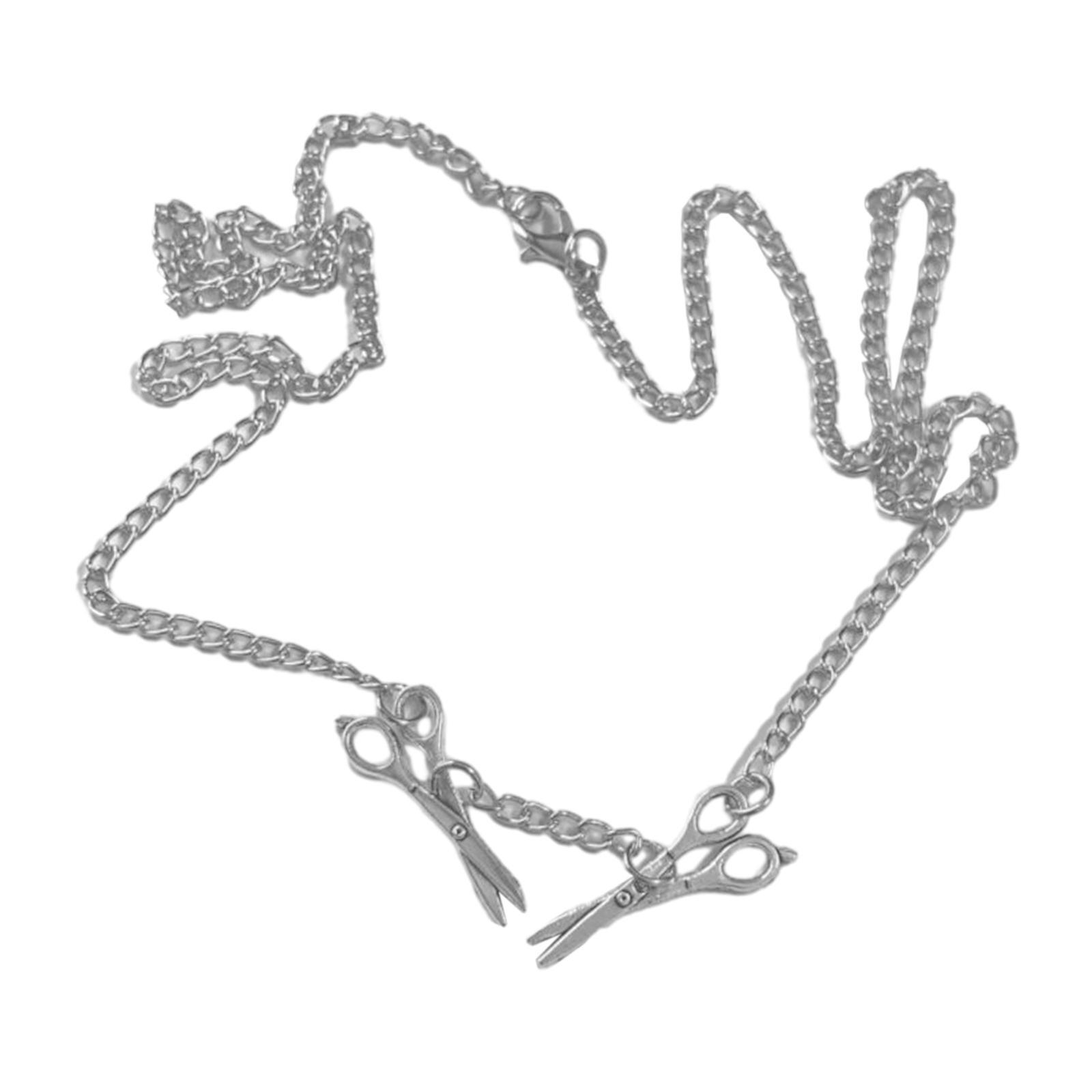 Scissors Pendant Necklace Costume Accessories Long Chain Necklaces