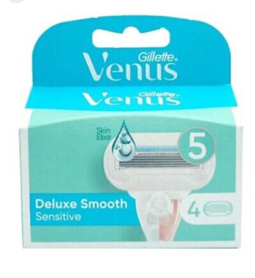 Gillette Venus Deluxe Smooth Sensitive Damen Rasierklingen - 4er Pack-NEU-OVP-