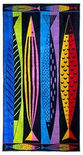 Telo Mare Picasso Fish cotone in spugna jaquard egiziano asciugamano 90x165 cm
