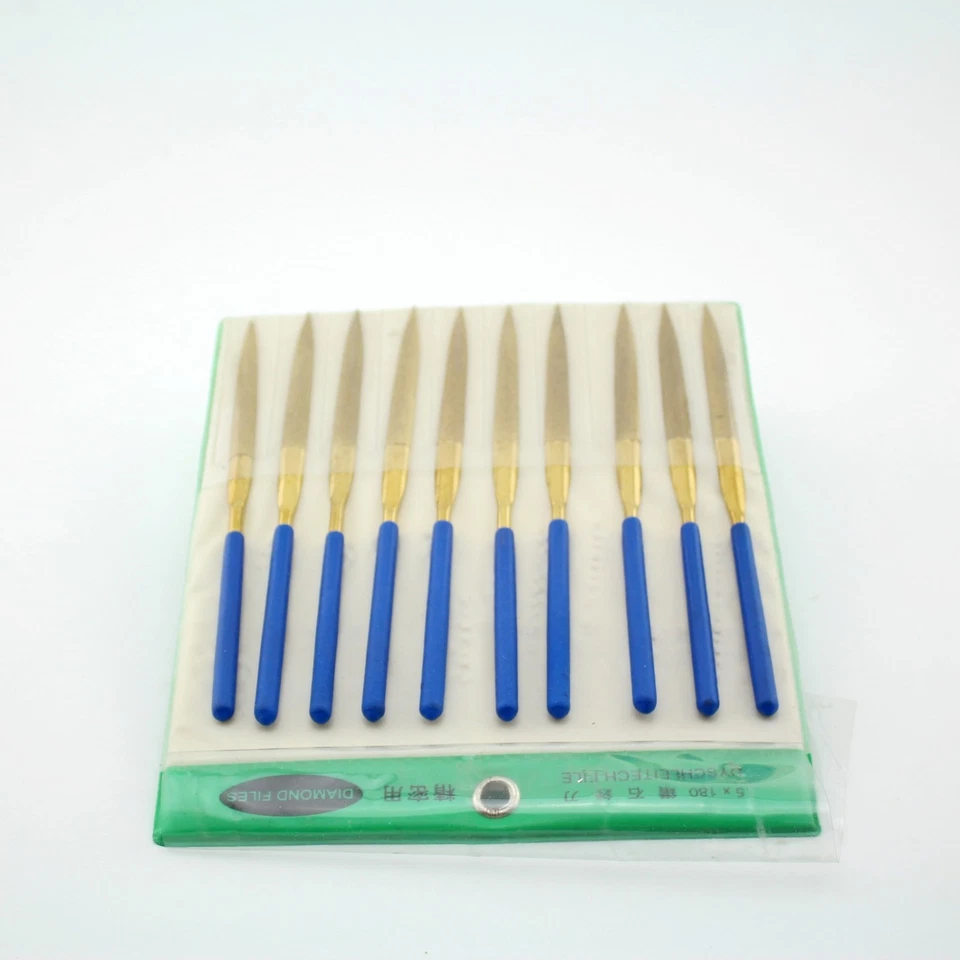 10Pcs 7" inch 180MM x 5MM Diamond Coated Needle HALF ROUND File Titanium Repair - Image 3 of 3