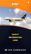 US AIRWAYS SAFETY CARD-- Boeing B-767 Revision #1 September 2008