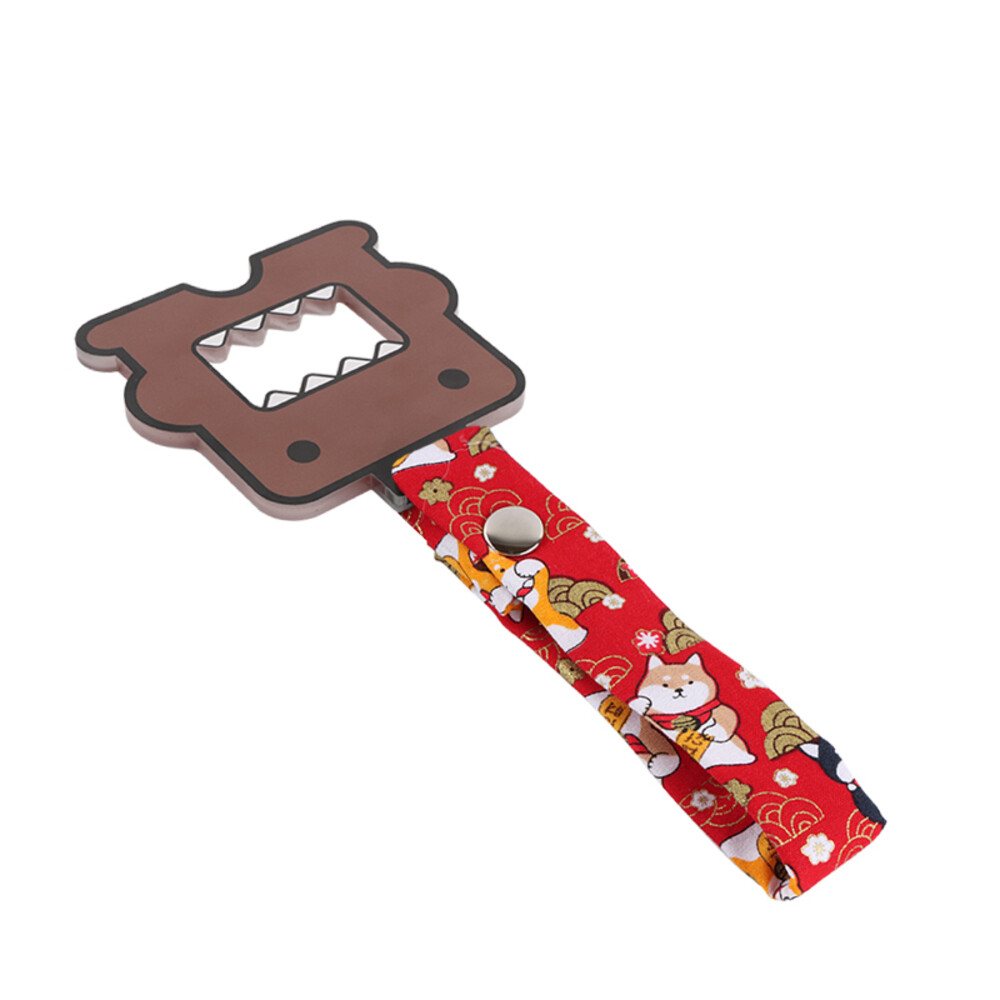 Car Accessory JDM DOMO KUN TSURIKAWA Brown Ring Red Dogs Nylon