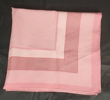 Vintage Pink White Polka-dot Scarf Made In Italy Polyester 21"X23"