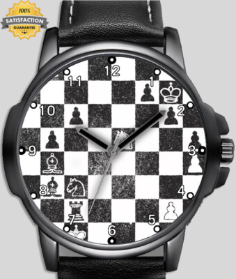 Berühmtes Schachspiel der 1950er Jahre Kunst einzigartige Armbanduhr SCHNELL UK