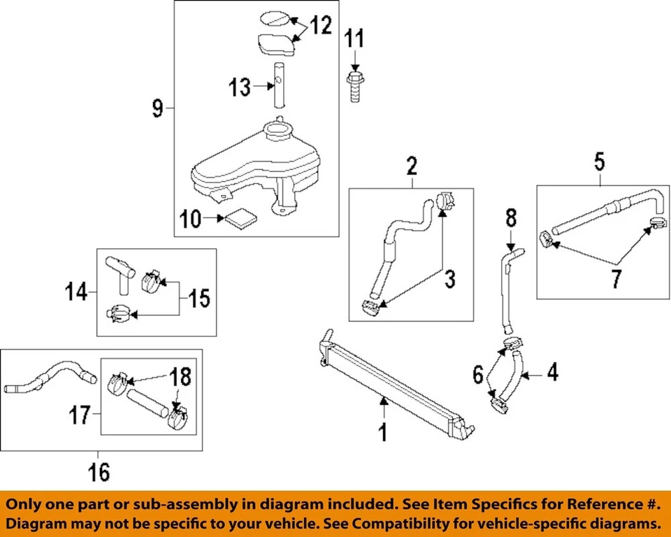 Used Engine Coolant Reservoir fits: 2012 Kia Optima metal cap Grade A - Image 3 of 4