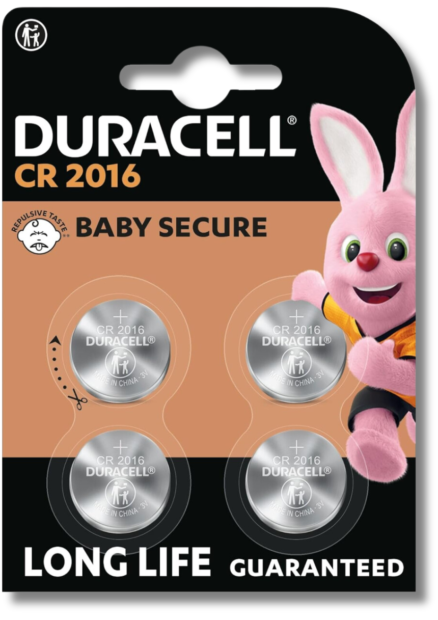 4x DURACELL CR2016 Batteries 3V Lithium Coin Cell DL2016 2016 *EXPIRY 11/2032*