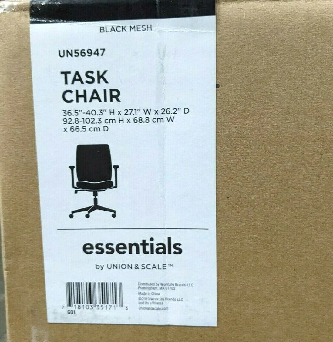 Union Scale Essentials Task Chair UN56947 Mesh Fabric Office