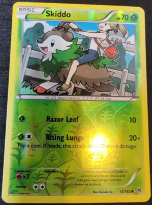 Reverse Holo Foil Skiddo # 16/162 XY: Breakthrough Set Pokemon