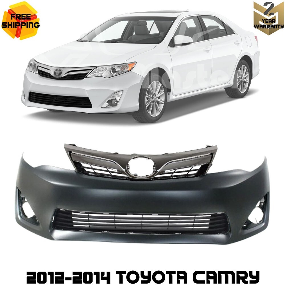 2012-2014 Toyota Camry Chrome Front Bumper Cover Fascia Grille Assembly  