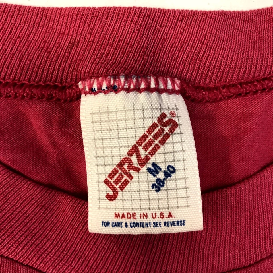 Vtg 80's Russell 1989 MS 150 BIKE Tour Cycling RIDIER Hot PINK 50/50 T Shirt USA - Image 4 of 4