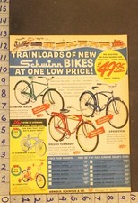 1959 BICYCLE ARNOLD SCHWINN RACER TORNADO SPEEDSTER JAGUAR PIXIE DEALER AD WM31