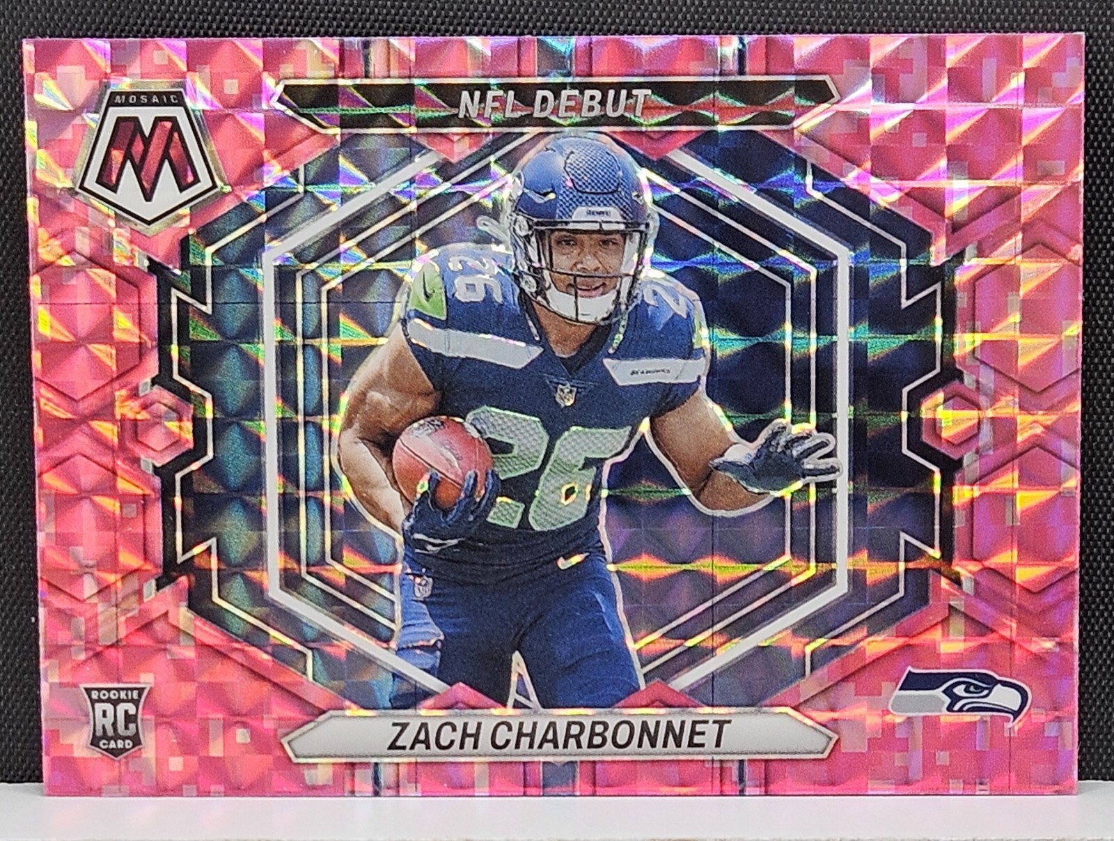 2023 Panini Mosaic Zach Charbonnet #ND-11 Camo Pink Mosaic - Seattle Seahawks