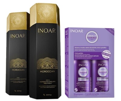 Inoar Duo Speed Blond   1 Packung + Inoar Moroccan Haarglättungsbehandlung 2L