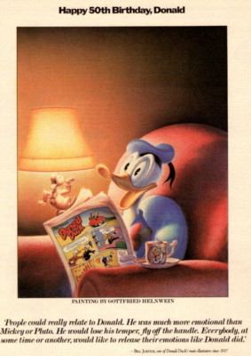 ヴィンテージ1984年ドナルドダック50周年記念プレート 1984 DONALD DUCK'S 50TH BIRTHDAY PRINT, GOTTFRIED HELNWEIN, BILL