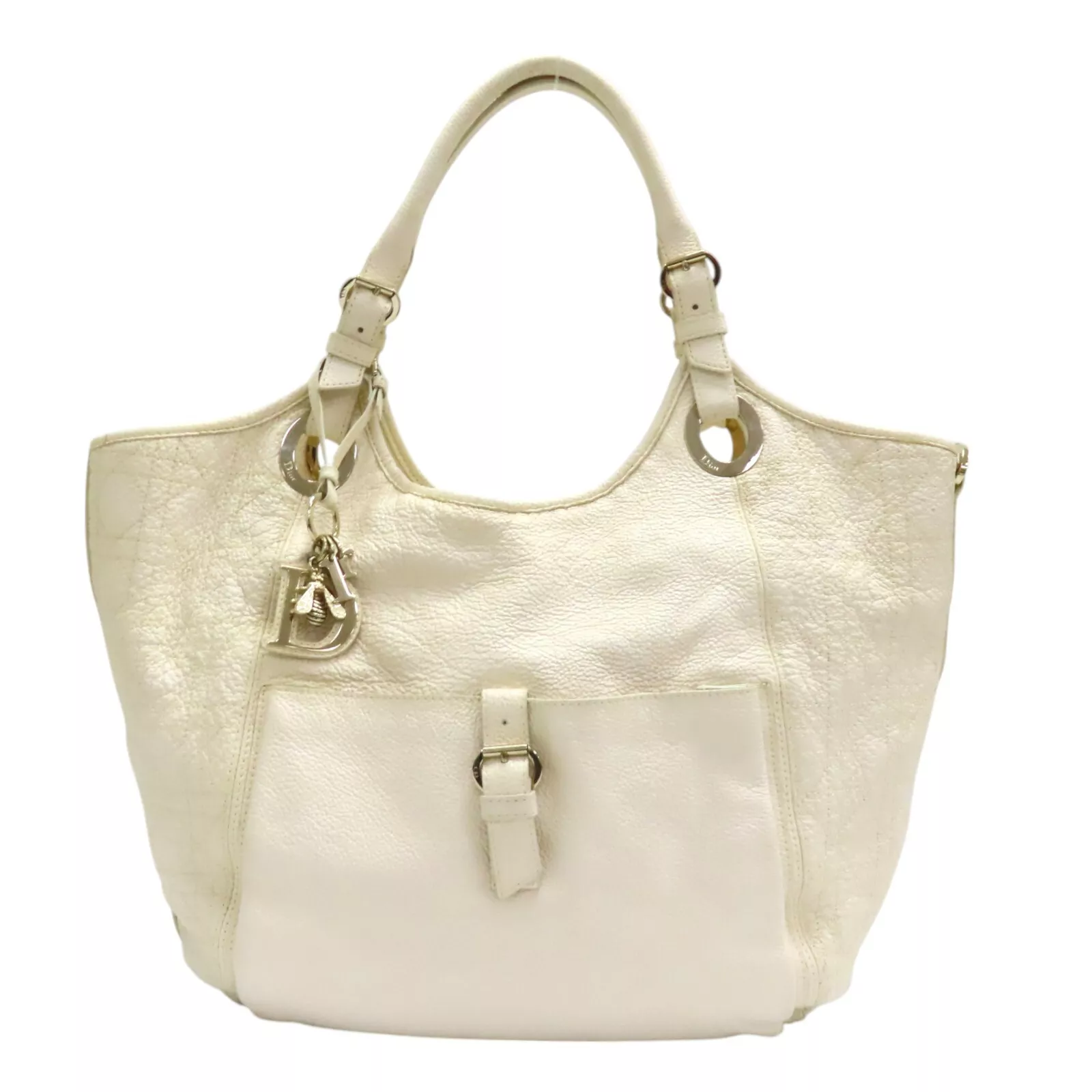 Sac à main DIOR Cannage cuir blanc cassé