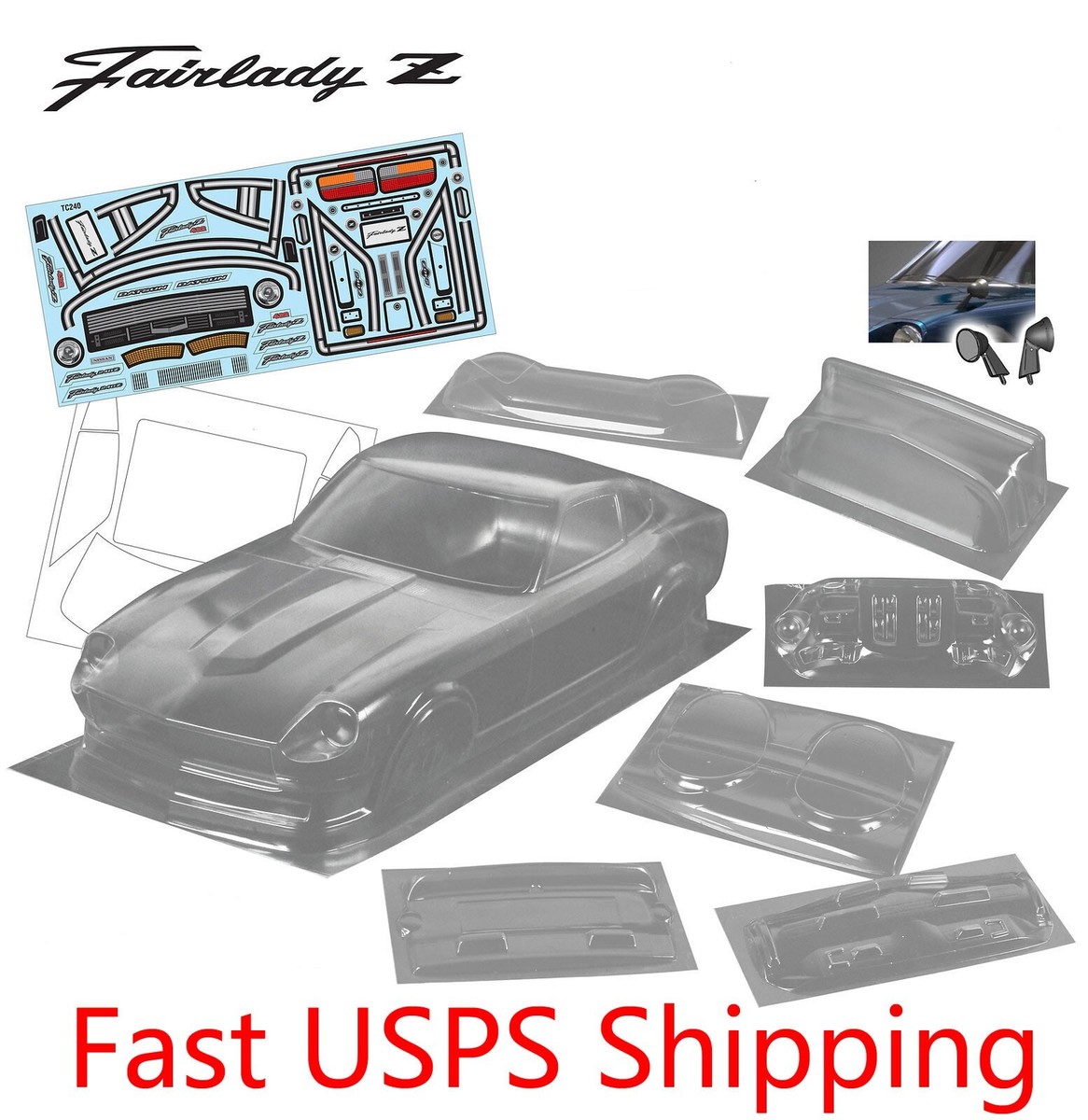 1/10 Clear Lexan RC Car Body Shell – Dodge Challenger SRT8 Style For On-Road Drift & Touring Cars