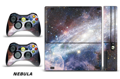 Skin Decal Wrap for Xbox 360 E Gaming Console & Controller Sticker Design NEBULA
