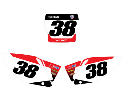 #ad 2000 2007 HONDA TEAM NUMBER PLATE GRAPHICS DECALS CR125 CR250 With Rider Number $49.84