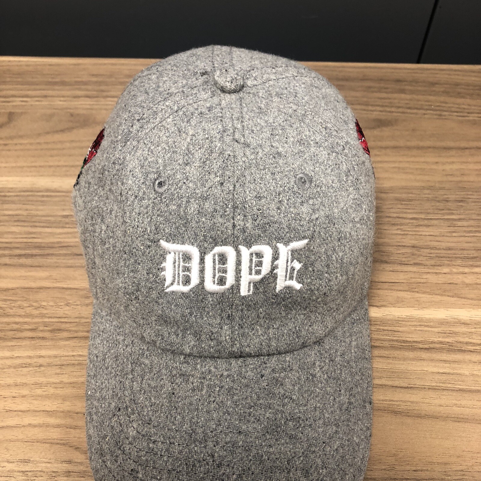 DOPE Rose Logo Adjustable Gray Strapback Hat Cap - image 5
