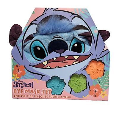 Disney Stitch Augenmaske Set mit Tropical Bath Fizzers Relaxing Tropical Vibe