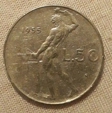 Repubblica Italiana - 50 Lire "Vulcano 1° Tipo" del 1955