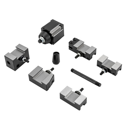 Durable Wedge Type Quick Change Tool Post Set For Mini Lathe Steel Material 6Pcs