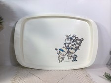 Vintage Combi Baby Serving Tray Kewpie s Cartoon Animals White Plastic 1970 s