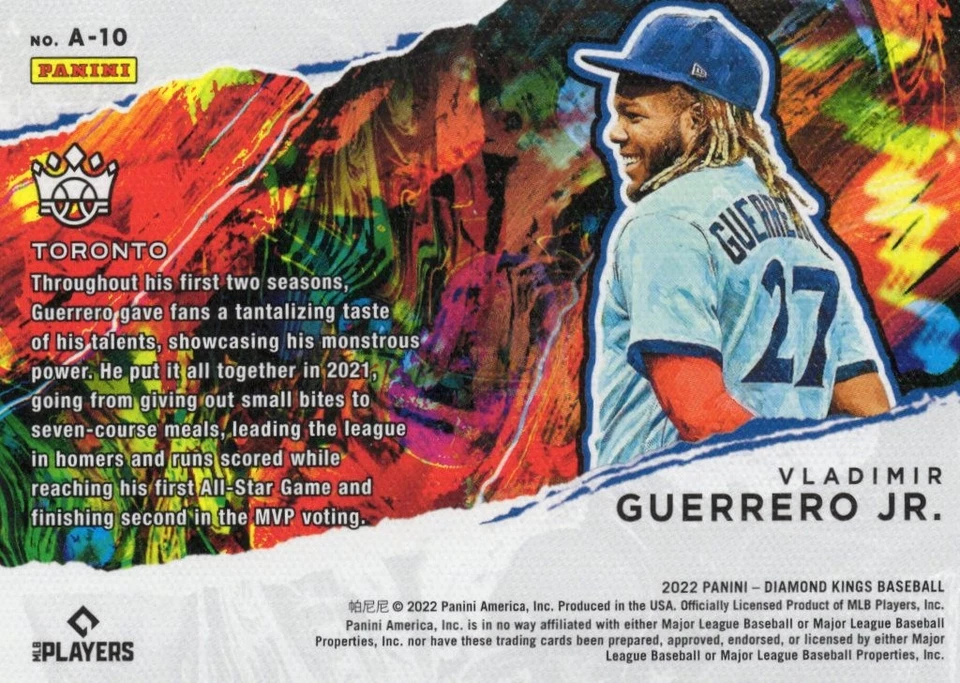 2022 Diamond Kings Aficionados #10 Vladimir Guerrero Jr. Toronto Blue Jays - Image 2 of 2