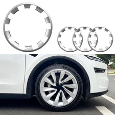 20 Inch 4Pcs Design for New Model Y Juniper 2025 Wheel Hub Rim Protectors Silver