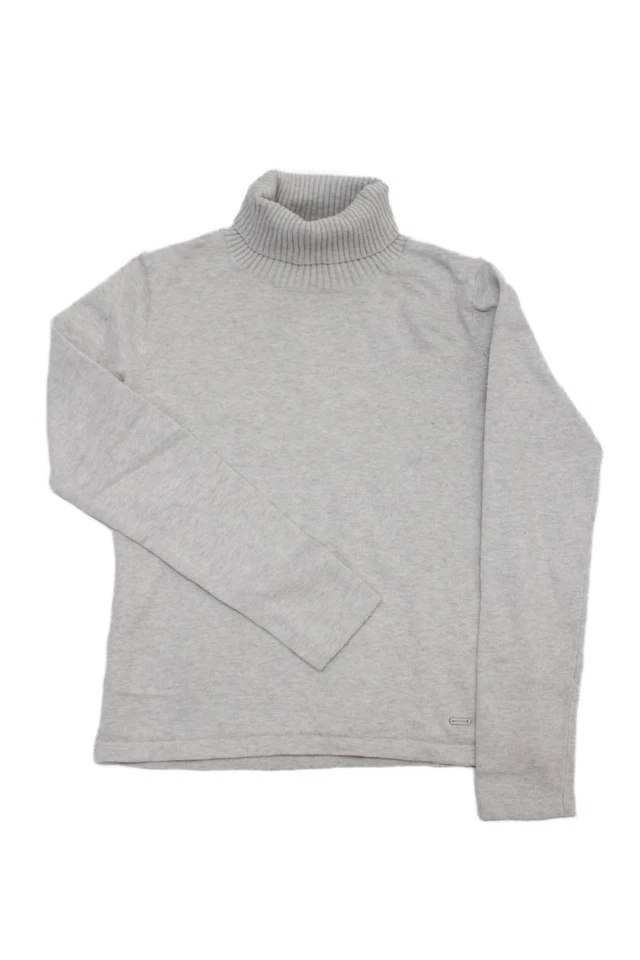 Mayoral Girls Turtleneck Long Sleeve Rib Knit Top Gray Size 07 - Image 2 of 4