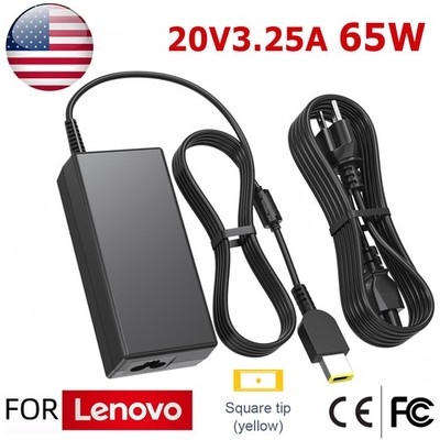 For Lenovo 65W 20V 3.25A USB/Square Tip Laptop Charger AC Adapter Power Cable US