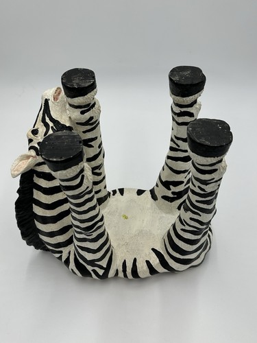 Vintage Zebra Stool Plant Stand Table Heavy 6 Lbs Resin 11" Tall Good Condition! - Picture 12 of 12