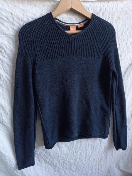 Men Hugo Boss Sweater Navy Cotton S