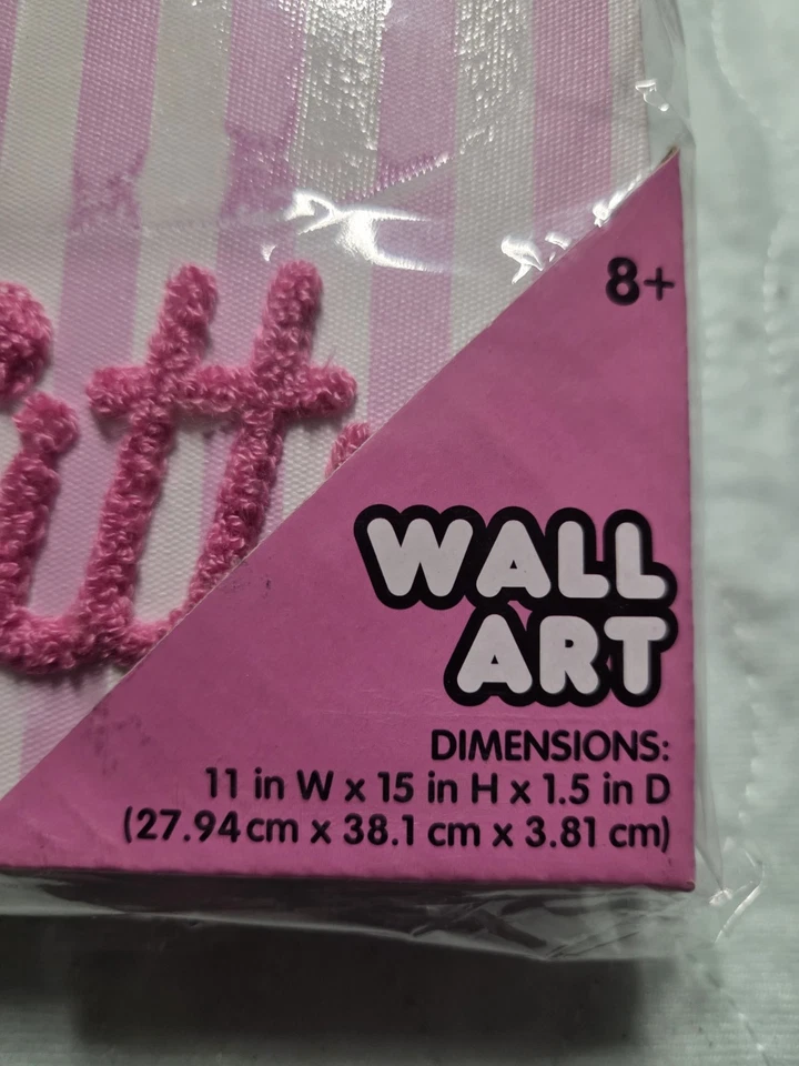 Arte de pared Hello Kitty rosa lienzo rayas decoración niña Foto 3 de 4