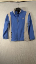 The North Face Classic Fleece Jacket Girls Size L Light Blue Gray Fleece