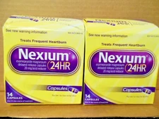 (2)Nexium 24HR Acid Reducer Heartburn Relief Capsules 28Ct TOTAL Exp 9/2027+
