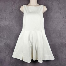 Polo Ralph Lauren Sleeveless Flare Dress Womens 10 White Cotton 211603480001