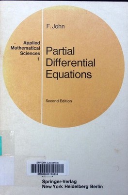Partial differential equations F. John. Applied mathematical sciences 1 ED.2. Jo