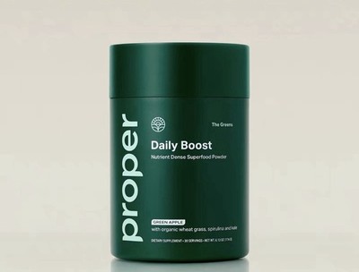 Proper The Greens Daily Boost Organic Greens Powder. Green Apple 30 servings