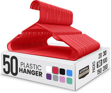 50pcs Plastic Hanger - Perfect Space Saving Clothes Hanger with Shoulder Grooves