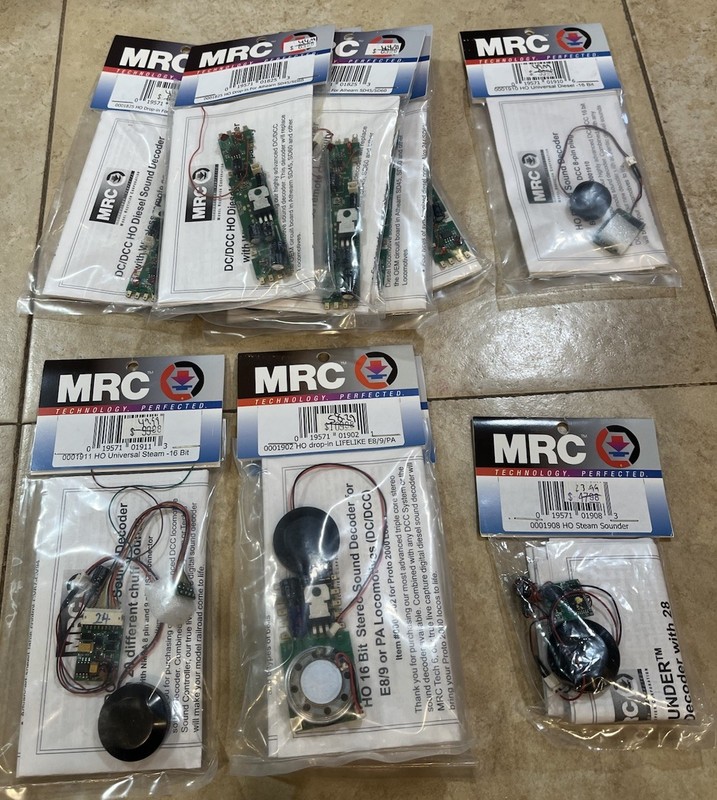 Lot of 11 MRC HO DCC Sound Decoders Sealed Steam Diesel Athearn/Life-Like